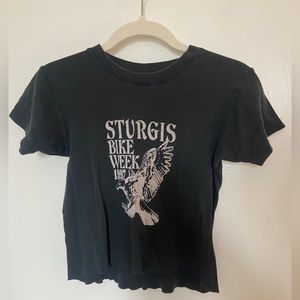 brandy melville black graphic crop top
